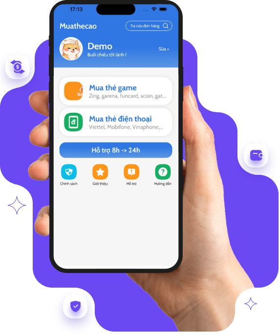Ứng dụng mua thẻ cào, game MuaTheCao.vn